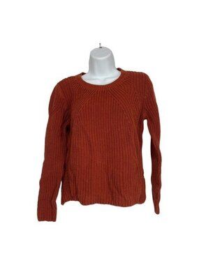 H&M Womens Rust Orange Knit Sweater Size Medium Pullover Lightweight
